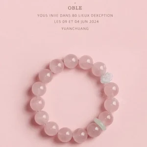 natural madagascar rose quartz grapefruit pink bracelet and hetian jade love bracelet, exquisite and elegant gift for girlfriend.